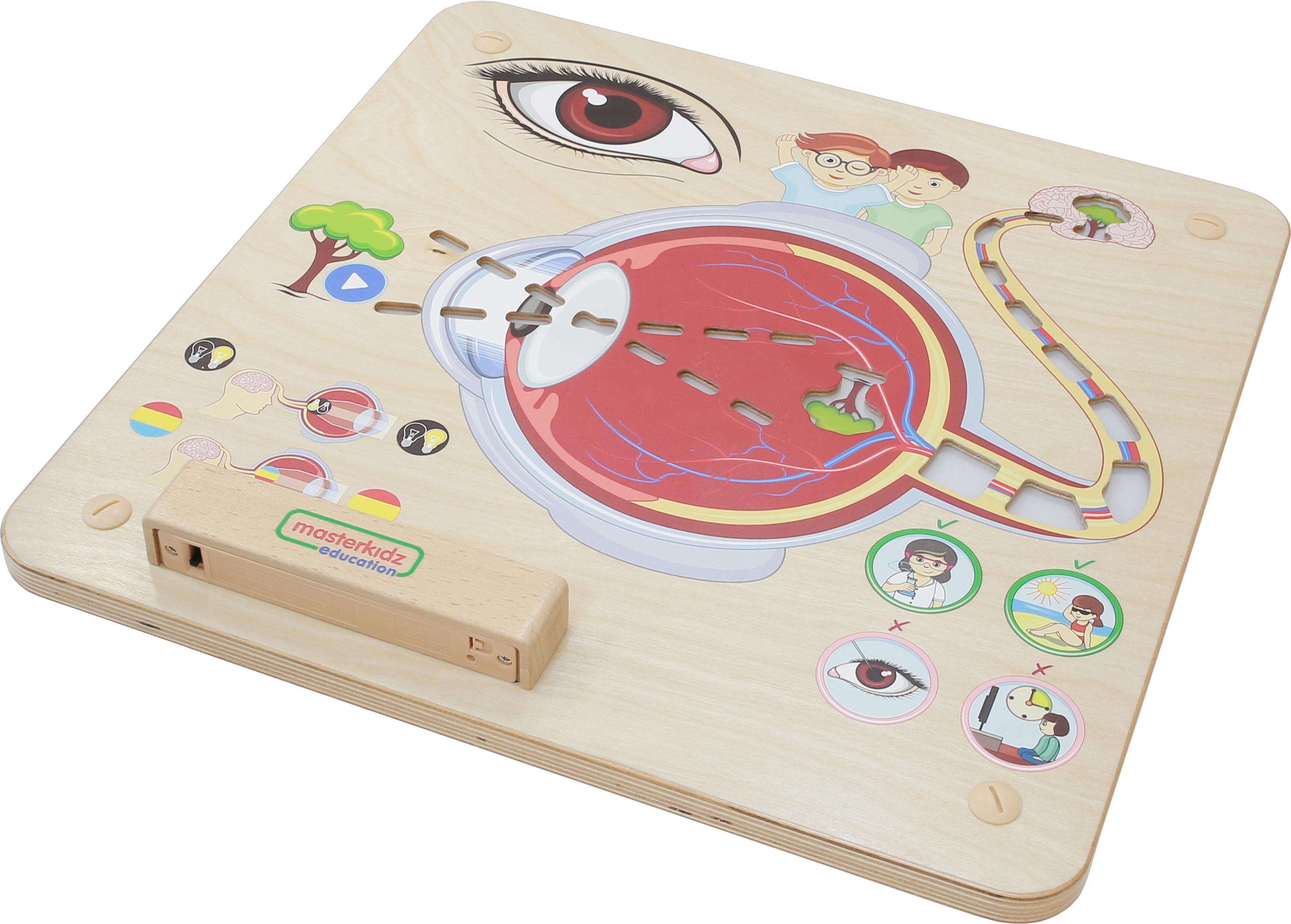 Tablica edukacyjna zmysł wzroku montessori