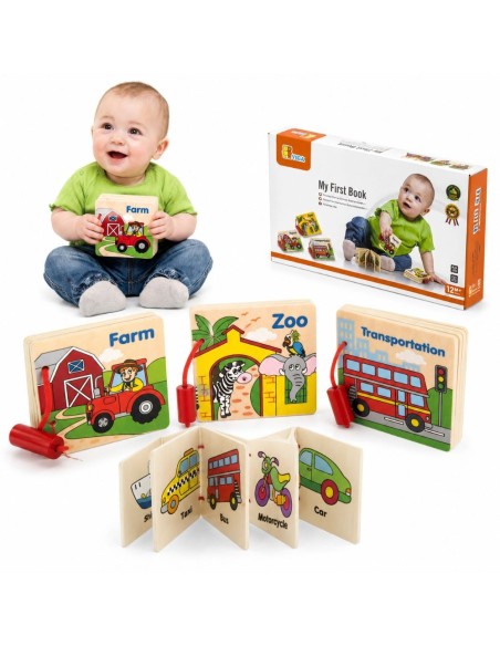 VIGA My First Wooden Book - Perfect for a Gift!