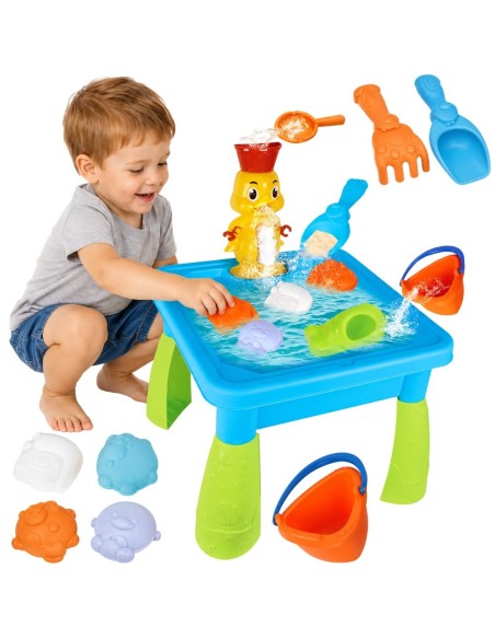 WOOPIE Stolik Wodny 2w1 Piaskownica Kaczuszka Wodospad 9 akcesoriów