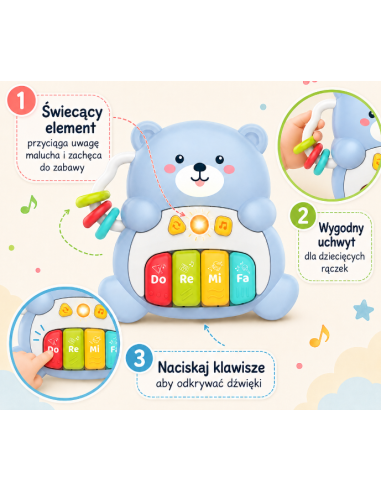 WOOPIE BABY Interaktyvus muzikos meškiukas - Muzikinis žaislas