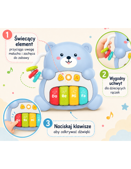 WOOPIE BABY Interaktyvus muzikos meškiukas - Muzikinis žaislas