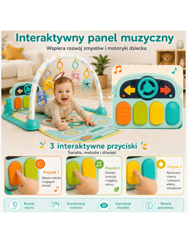 WOOPIE BABY Interaktyvus mokomasis kilimėlis su pianinuku - kūdikiams