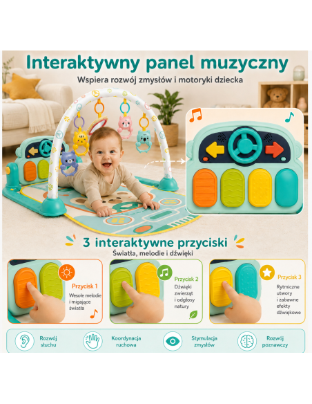 WOOPIE BABY Interaktyvus mokomasis kilimėlis su pianinuku - kūdikiams