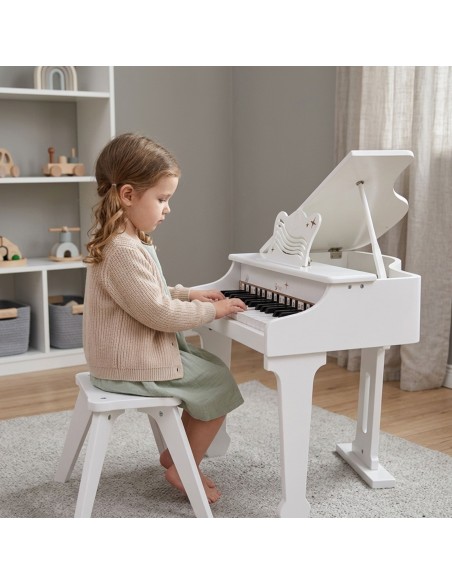 Großes Kinderklavier mit Stühlchen und Lernheft