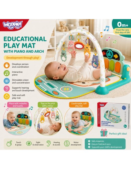 WOOPIE BABY Interaktyvus mokomasis kilimėlis su pianinuku - kūdikiams