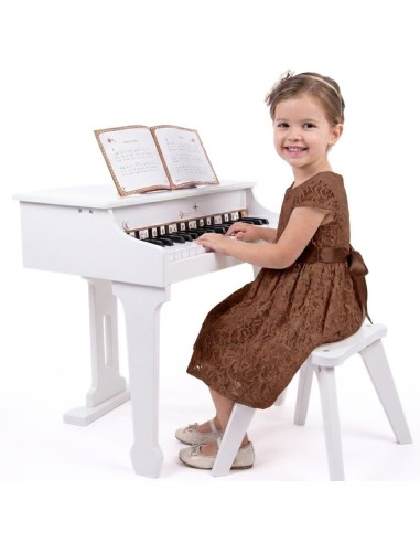 Großes Kinderklavier mit Stühlchen und Lernheft