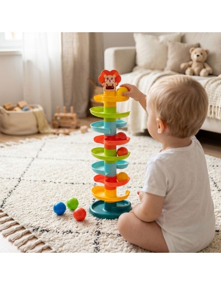 WOOPIE BABY Kulodrom Tor Kulkowy Spirala + 6 Kulek - Zabawka dla Dzieci