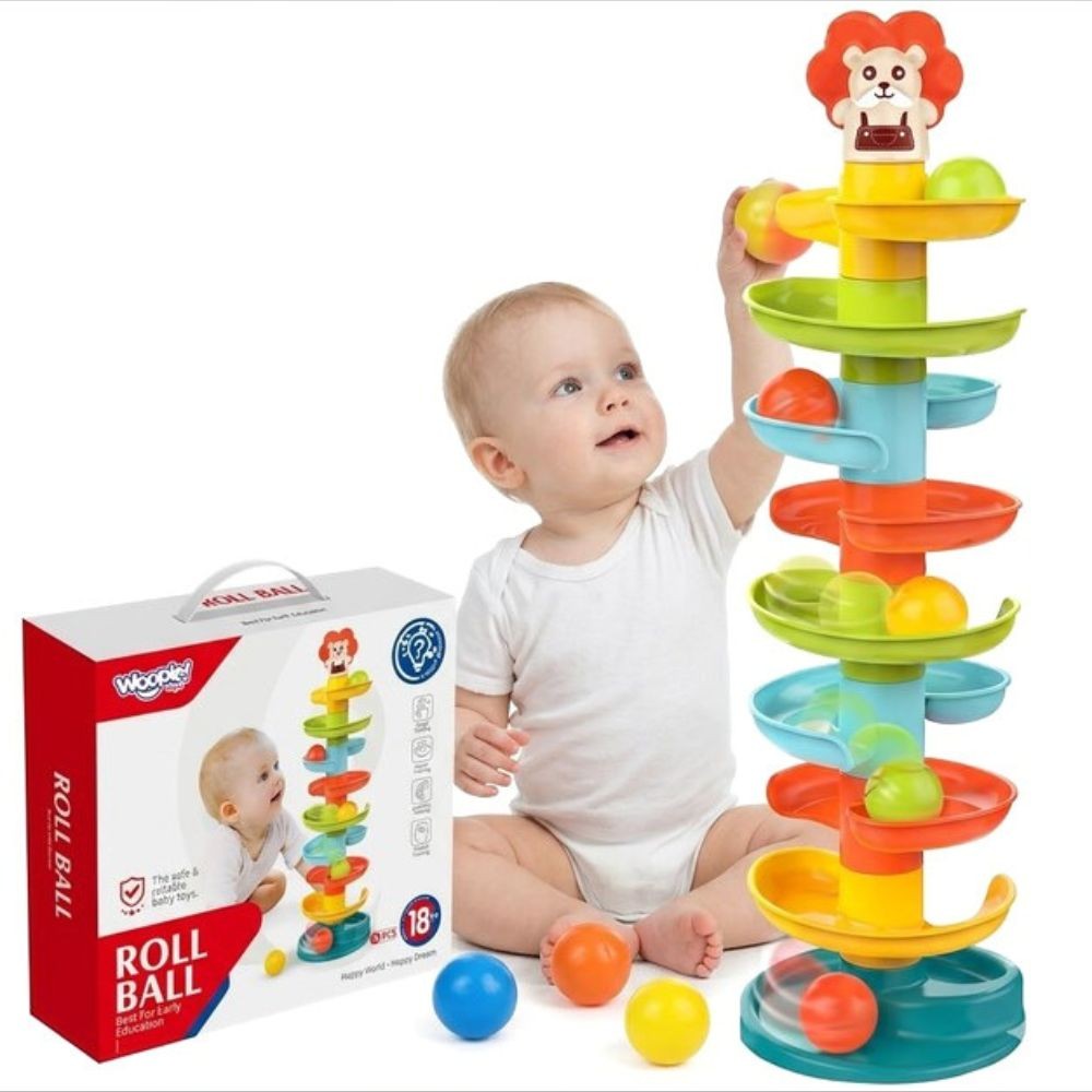 WOOPIE BABY Bollbana Spiralset + 6 bollar