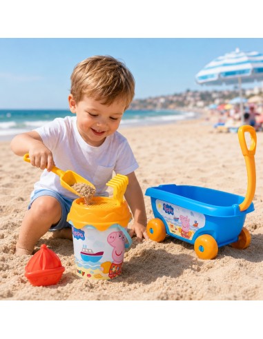 SMOBY Einkaufswagen mit Eimer und Sandzubehör Peppa Pig