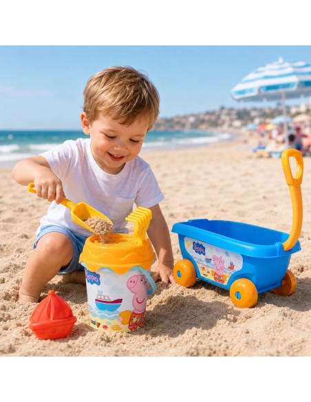 SMOBY Einkaufswagen mit Eimer und Sandzubehör Peppa Pig