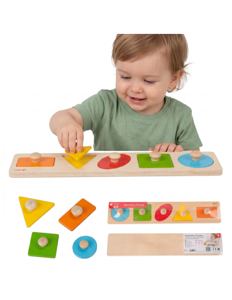 Drewniana Układanka Geometryczna Sorter Kształtów Classic World-Puzzle
