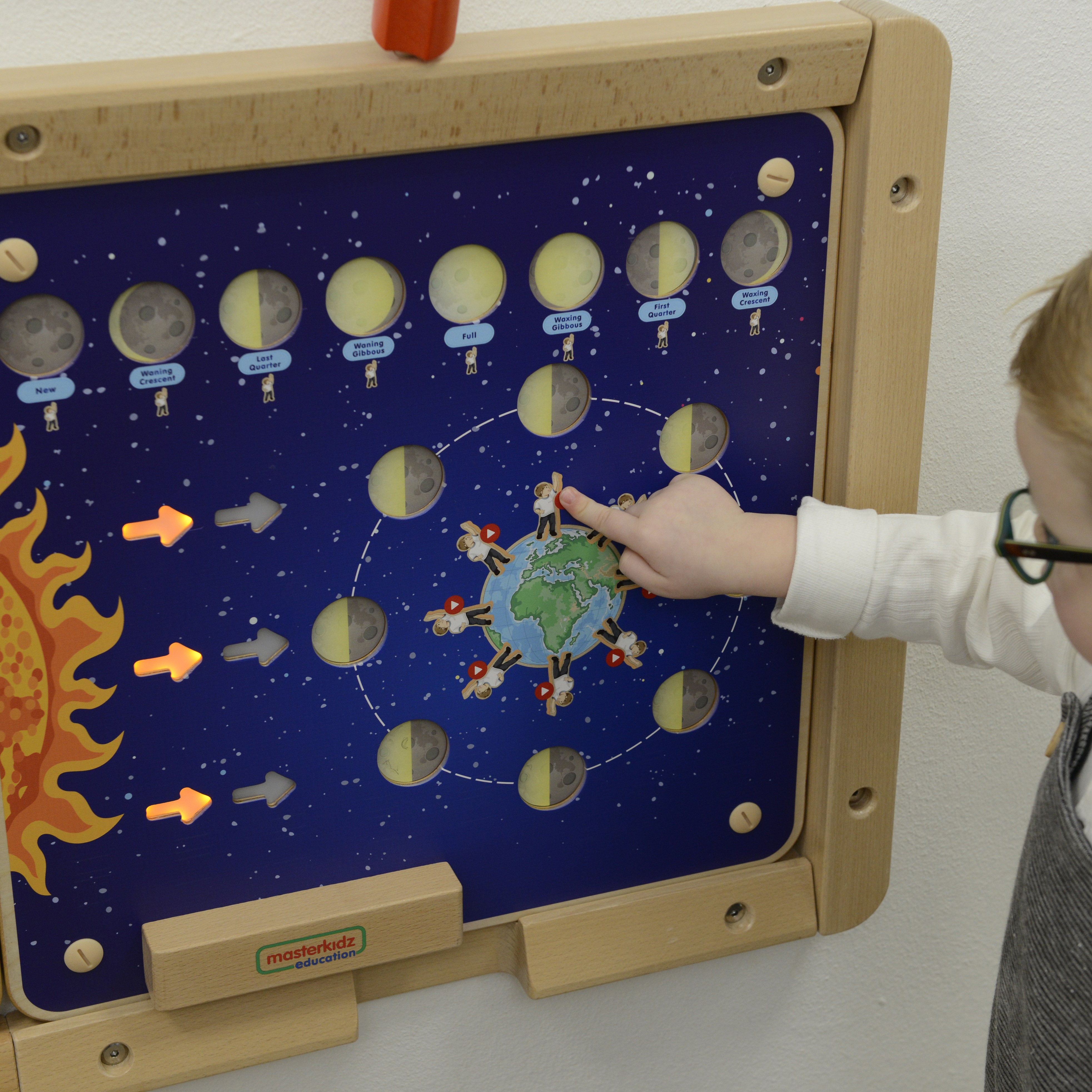 Tablica edukacyjna fazy księżyca montessori