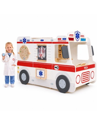 Toy Wooden Ambulance with Accessories WOOPIE - Educational Ambulance