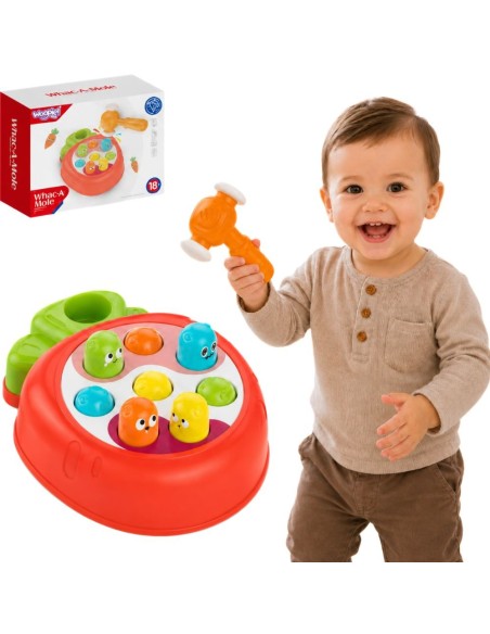 WOOPIE BABY Schlag den Maulwurf – Geschicklichkeitsspiel Hämmerchen für Kinder