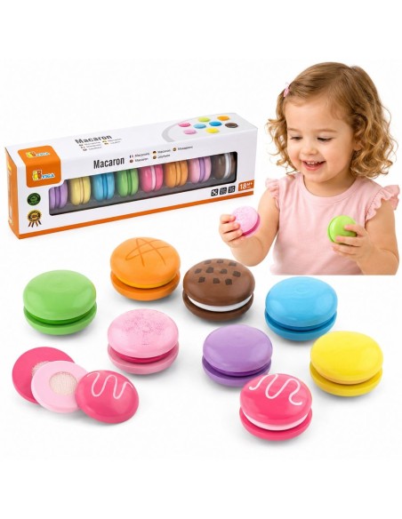 VIGA Holz bunte Plätzchen Macarons (8 Stück) – Set