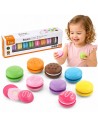 VIGA Wooden Colorful Macaroon Cookies 8 pcs - Set