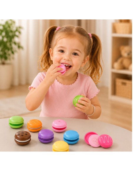 VIGA Holz bunte Plätzchen Macarons (8 Stück) – Set
