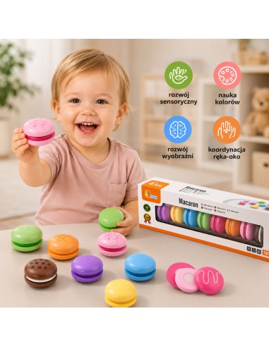 VIGA Holz bunte Plätzchen Macarons (8 Stück) – Set