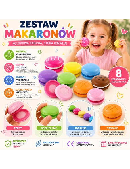 VIGA Holz bunte Plätzchen Macarons (8 Stück) – Set