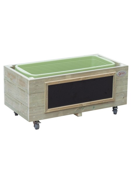 Classic World Wooden Flower Pot for Children on Wheels