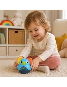 WOOPIE BABY besisukantis/stačiukas Drambliukas barškutis sensorinis interaktyvus 6m+ 2