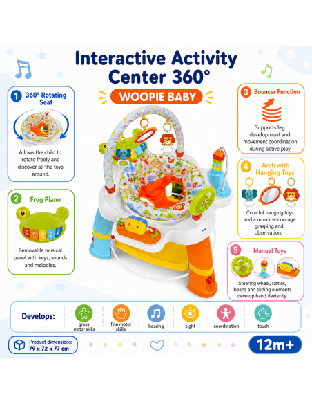 WOOPIE BABY Interaktiver Spring-Sitz und Activity Center für Kinder