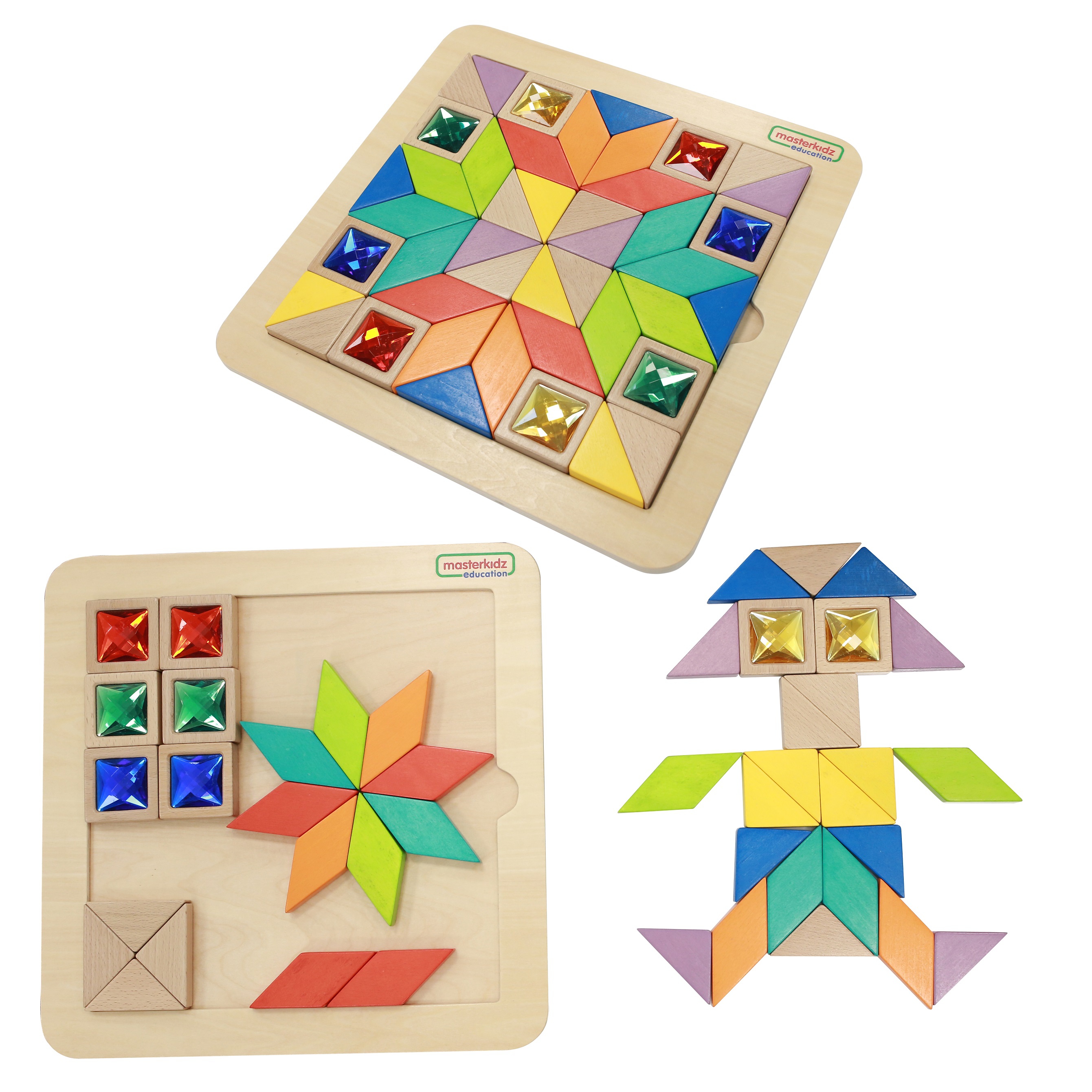 Układanka mozaika nauka kolorów i kształtów tangram montessori