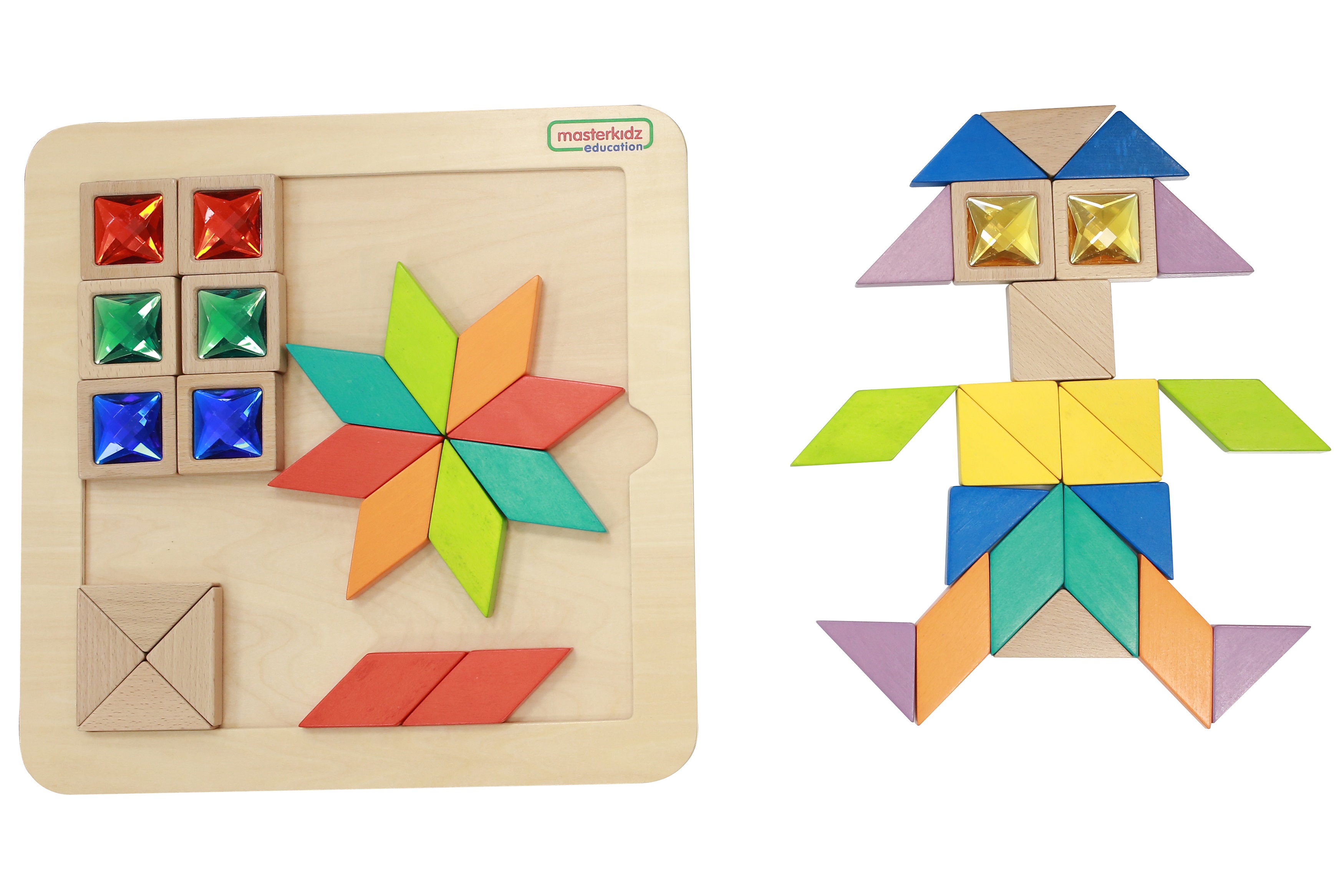 Układanka mozaika nauka kolorów i kształtów tangram montessori