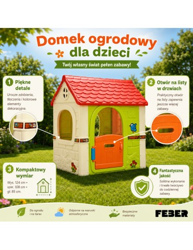 FEBER Gartenhaus Fantasy für Kinder mit Briefkasten