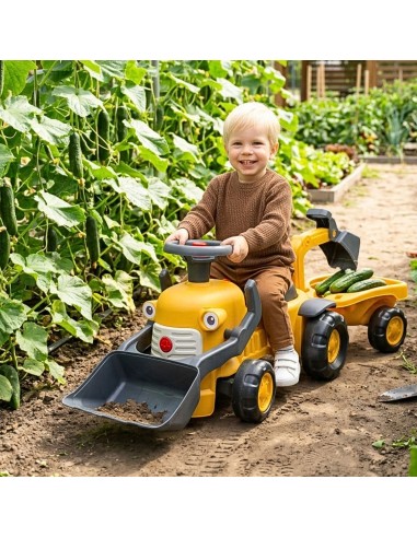 Jeździk Traktor Komatsu z Koparką i Przyczepą Eko Recykling
