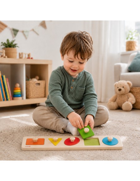 Drewniana Układanka Geometryczna Sorter Kształtów Classic World-Puzzle