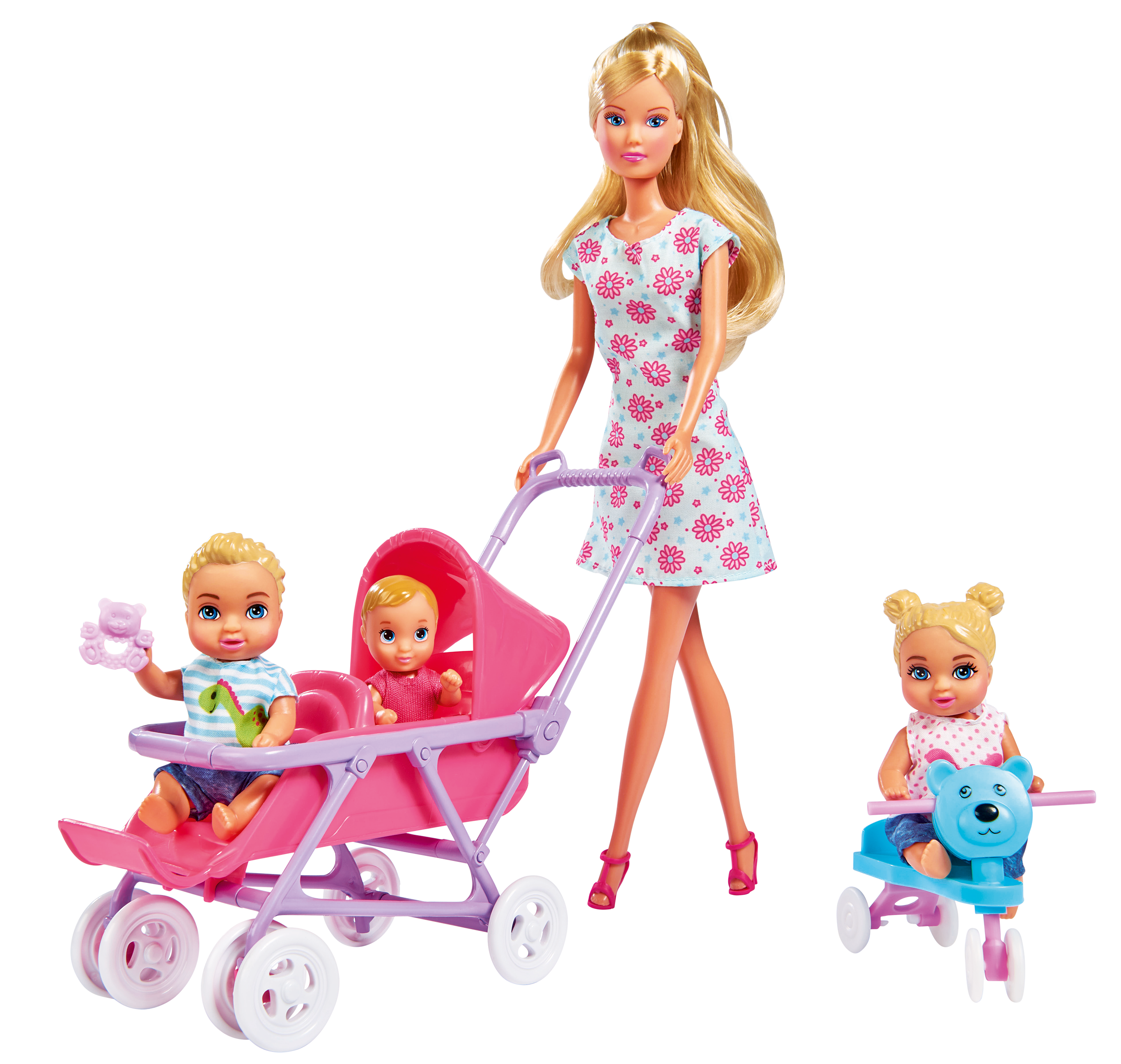 Lalka steffi love mama w pokoju dziecięcym z 3 dzieci 28 elem.