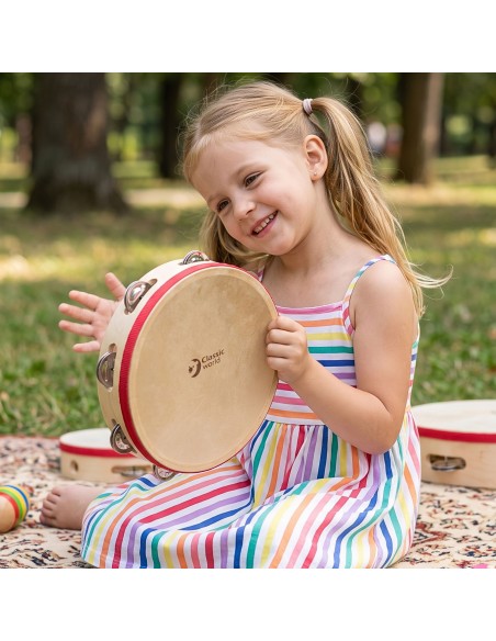 CLASSIC WORLD EDU Tamburinas 25 cm – Muzikinis instrumentas vaikams