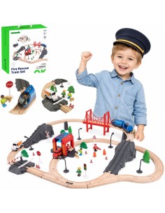Woopie Fire Department Wooden Train – Electric, Sound Effects