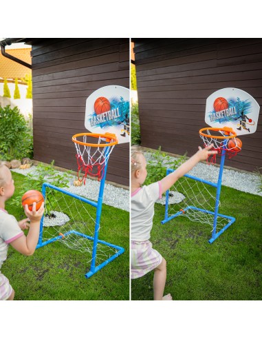 WOOPIE Set 2in1: Basketball und Fußballtor mit Ball