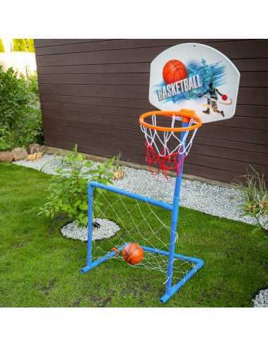 WOOPIE Set 2in1: Basketball und Fußballtor mit Ball