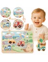 Medinė dėlionė „Transporto priemonės“, 6 detalės, TOOKY TOY - Žaislas nuo 18 mėn.