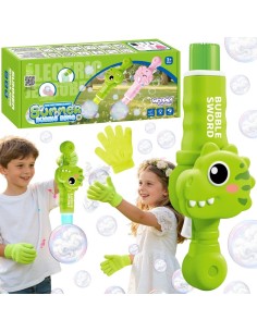 WOOPIE Seifenblasenpistole mit Rauch – Dinosaurier, Blasmaschine mit Nebel