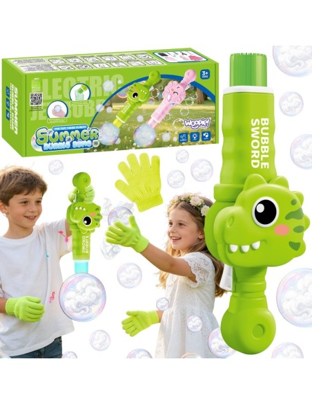 WOOPIE Seifenblasenpistole mit Rauch – Dinosaurier, Blasmaschine mit Nebel