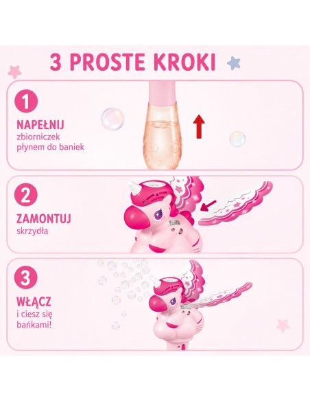 WOOPIE Seifenblasenmaschine – Einhorn, magischer Zauberstab für Kinder