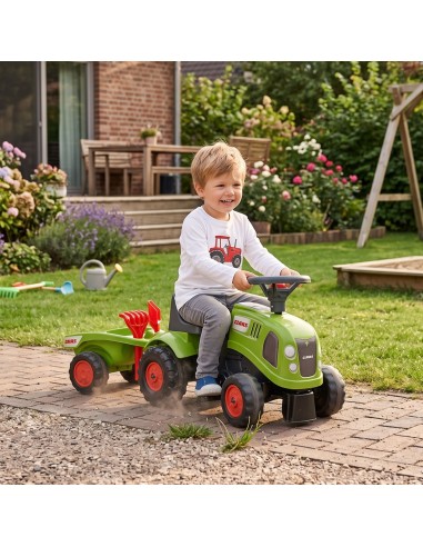 FALK Traktorek Baby Claas Zielony z Przyczepką dla Dzieci 1+