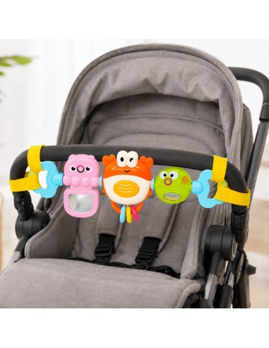 WOOPIE Panel Sensoryczny do Wózka Grający Krab Lusterko 6m+