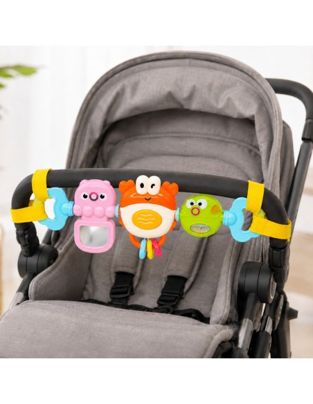WOOPIE Panel Sensoryczny do Wózka Grający Krab Lusterko 6m+