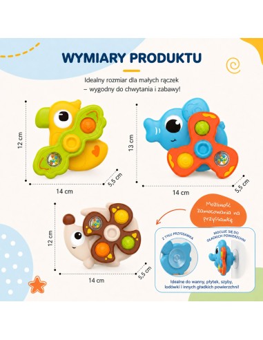 Woopie Baby Spinner Sensorisch mit Saugnapf 3-tlg.