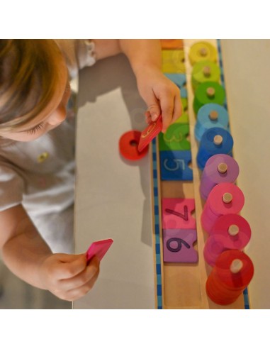 WOOPIE GREEN Lernpuzzle Montessori 56-tlg. Lernen Zahlen und Farben