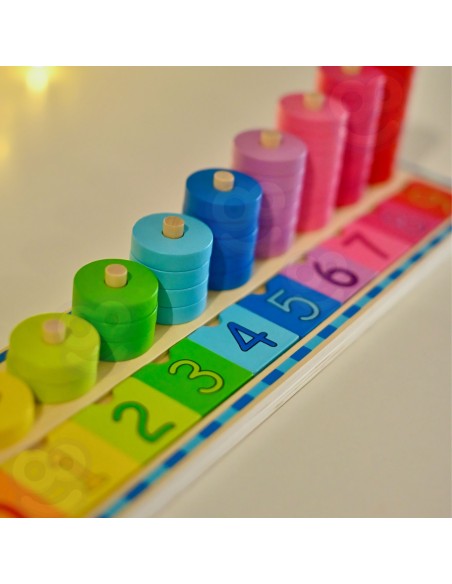 WOOPIE GREEN Lernpuzzle Montessori 56-tlg. Lernen Zahlen und Farben
