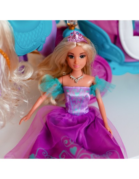 Princesės lėlė Vežimėlio karieta Arkliukas Žaidimų rinkinys WOOPIE – Magiška karieta