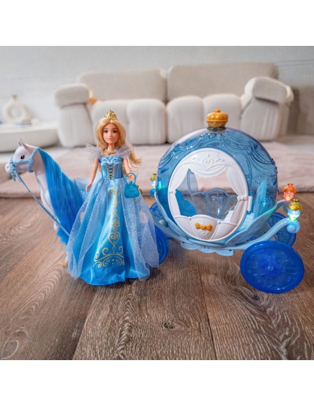 Ledo princesės lėlė vežimėlis su šviesomis WOOPIE - Magiška karieta