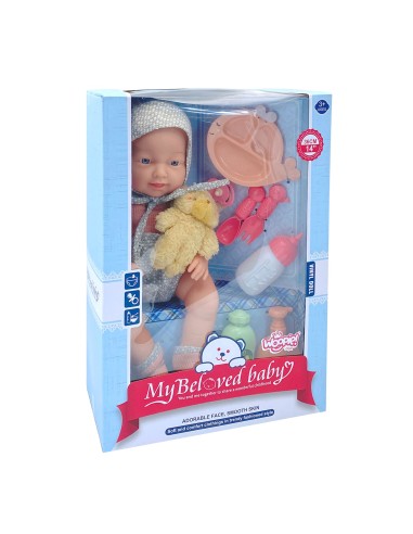 WOOPIE ROYAL Lėlė-Kūdikis 36 cm su meškiuku ir maitinimo priedais