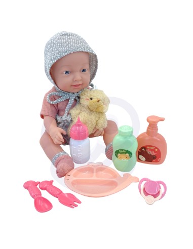 WOOPIE ROYAL Lėlė-Kūdikis 36 cm su meškiuku ir maitinimo priedais